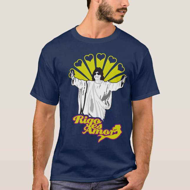 T-shirts Playera de Petate "Rigo es Amor" (Frente)