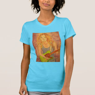 T-shirts playin popular da menina da rocha elétrico