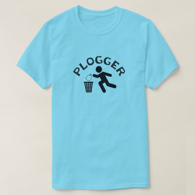 T-shirts Plogger com ícone Plogging do corredor (Frente do Design)