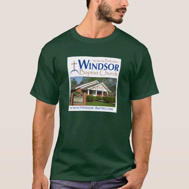 T-shirts Podcast da igreja baptista de Windsor (Frente)