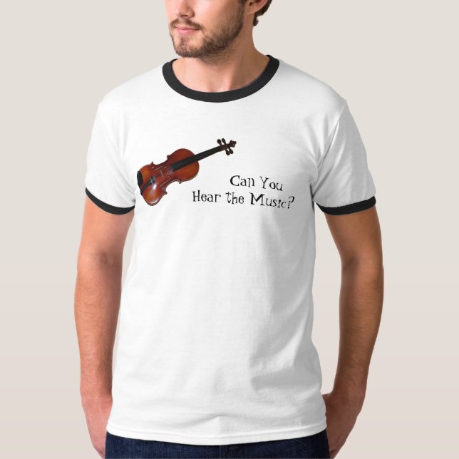 T-shirts Pode você ouvir a música? - Violino (Frente)