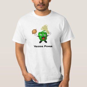 T-shirts Poder bonito do vegetariano dos desenhos animados