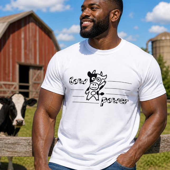 T-shirts Poder da Vaca Engraçada (Funny Cow Power T-Shirt)