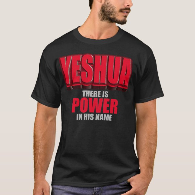 T-shirts Poder de Yeshua em seu nome (Frente)