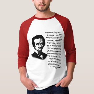 T-shirts Poema de Edgar Allan Poe SOZINHO