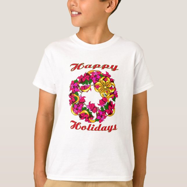 T-shirts Poinsettia Wreath Shirt (Frente)