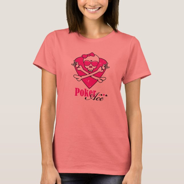 T-shirts Poker Ace Skull Lady (Frente)