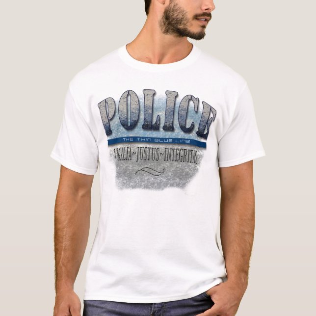T-shirts POLICE~Thin Blue Line (Frente)