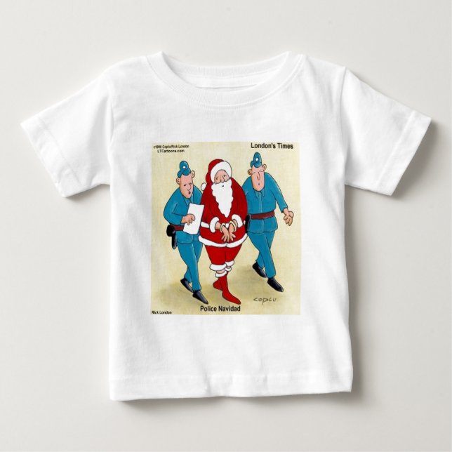 T-shirts Polícia Navidad: Papais noeis Foram Muito Ruins (Frente)