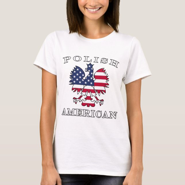 T-shirts Polonês American Flag Eagle (Frente)