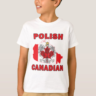 T-shirts Polonês canadiano - Mapa do Canadá
