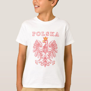 T-shirts Polska Com Águia Polonesa Vermelha