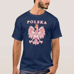 T-shirts Polska com polonês Eagle do vermelho