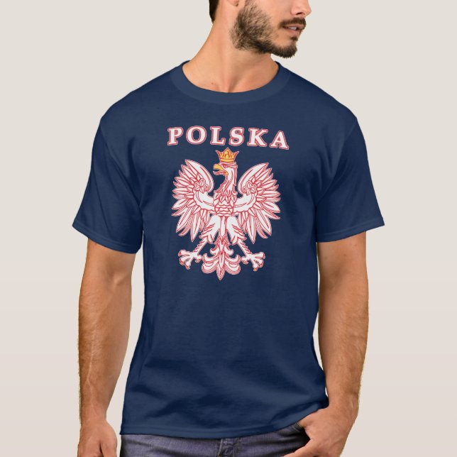 T-shirts Polska com polonês Eagle do vermelho (Frente)