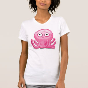 T-shirts polvo cor-de-rosa bobo e fofo