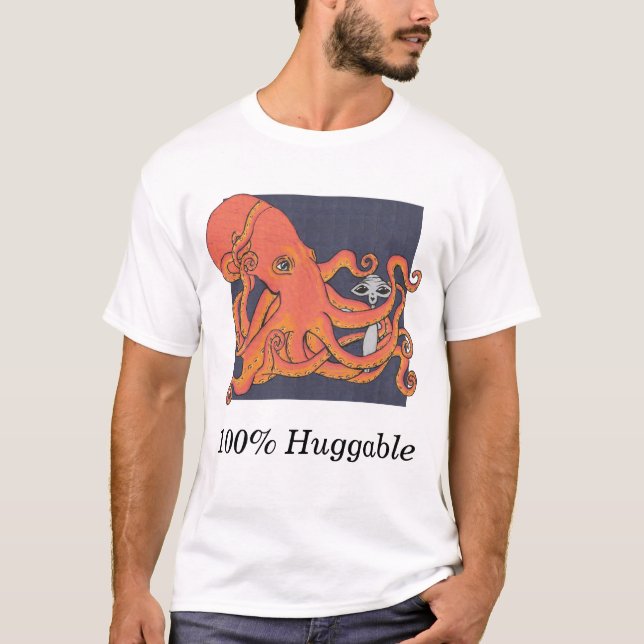 T-shirts Polvo e amigo estrangeiro 100% Huggable (Frente)