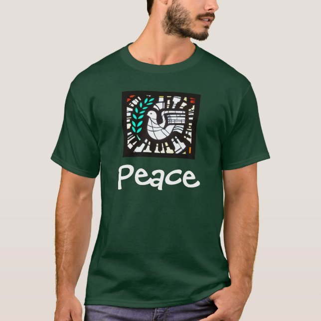 T-shirts Pomba do vitral -- Paz (Frente)