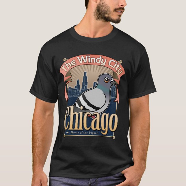 T-shirts Pombo retro de Chicago (Frente)