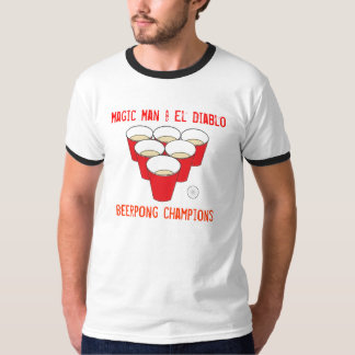 T-shirts pong, homem mágico & EL Diablo, campeões de