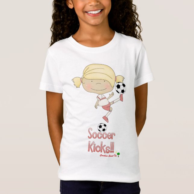 T-shirts Pontapés do futebol das meninas (Frente)