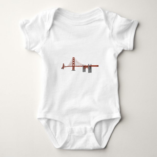 T-shirts Ponte da porta do ouro: Modelo 3D: (Frente)