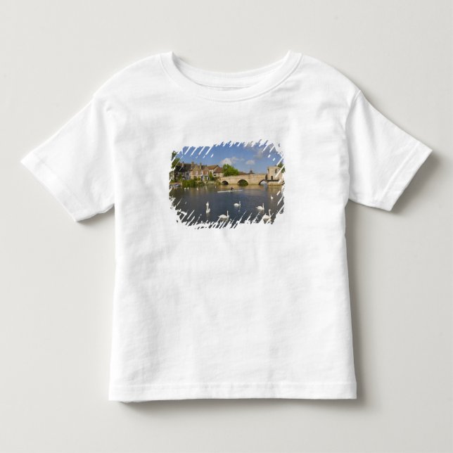 T-shirts Ponte de arco de pedra e Rio Ouse, St Ives, (Frente)