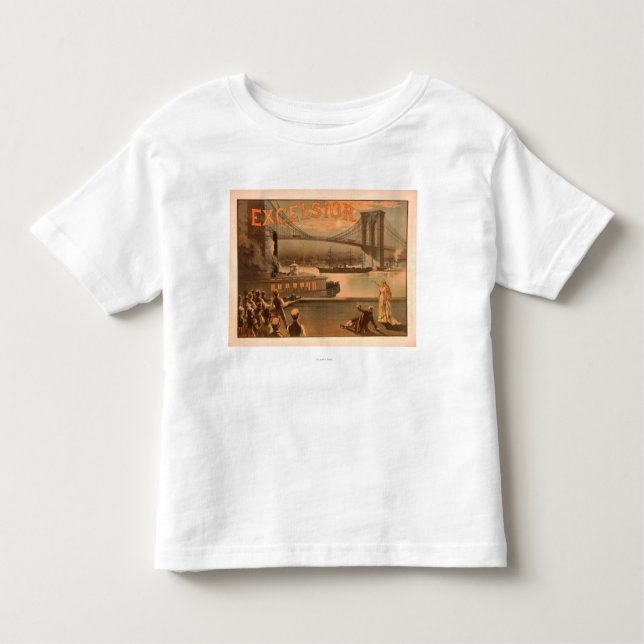 T-shirts Ponte de Brooklyn "maravalhas " da Nova Iorque (Frente)