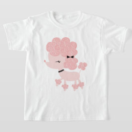 T-shirts Poodle Francês Cartoon Rosa