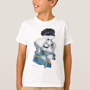 T-shirts Poodle Pintinho Biker Branco