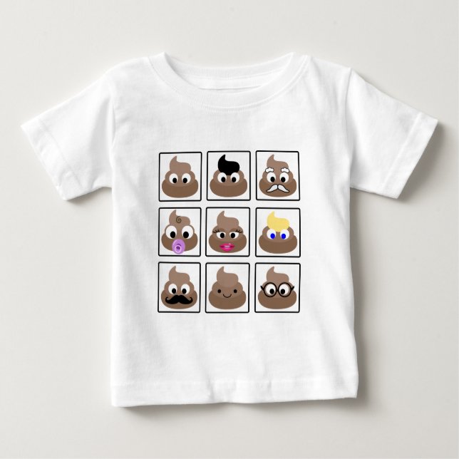 T-shirts Poop Muitos Rostos (Frente)