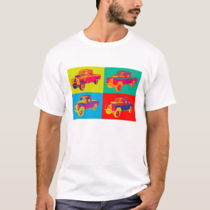 T-shirts Pop art 1971 colorido do camionete de Land Rover