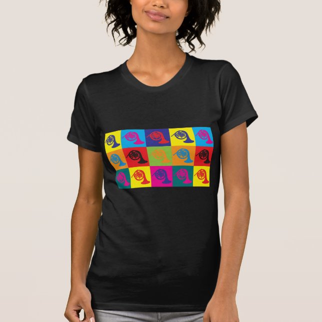 T-shirts Pop art da trompa francesa (Frente)