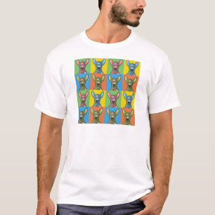 T-shirts Pop art dos desenhos animados de Xoloitzcuintli,