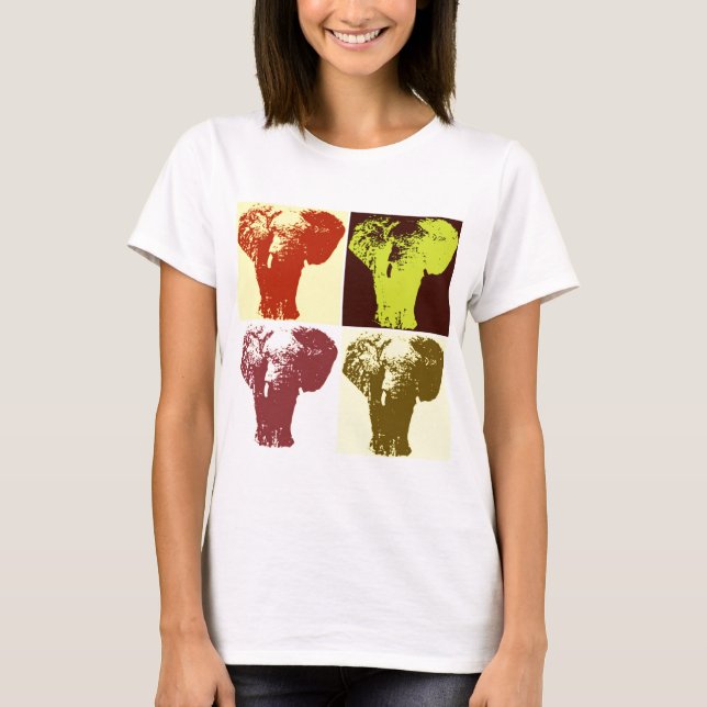 T-shirts Pop Art Elephant (Frente)