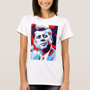 T-shirts Pop Art JFK John F. Kennedy Red Blue