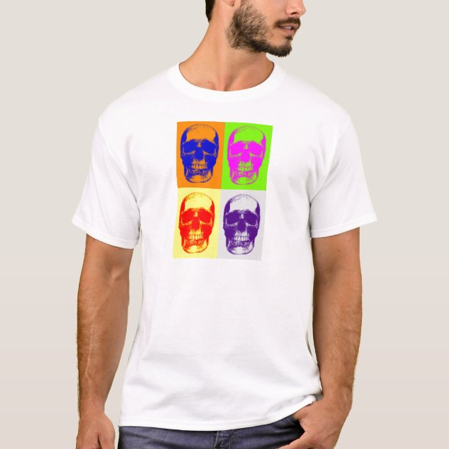 T-shirts Pop Art Skull (Frente)