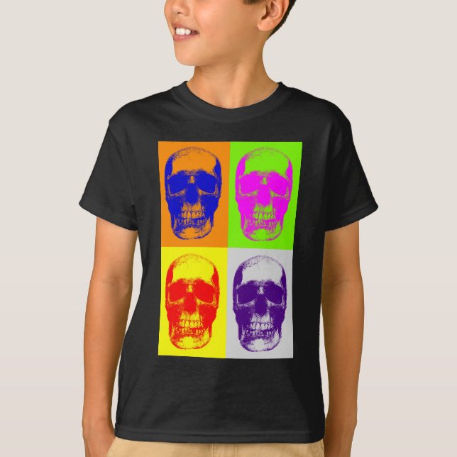 T-shirts Pop Art Skull (Frente)