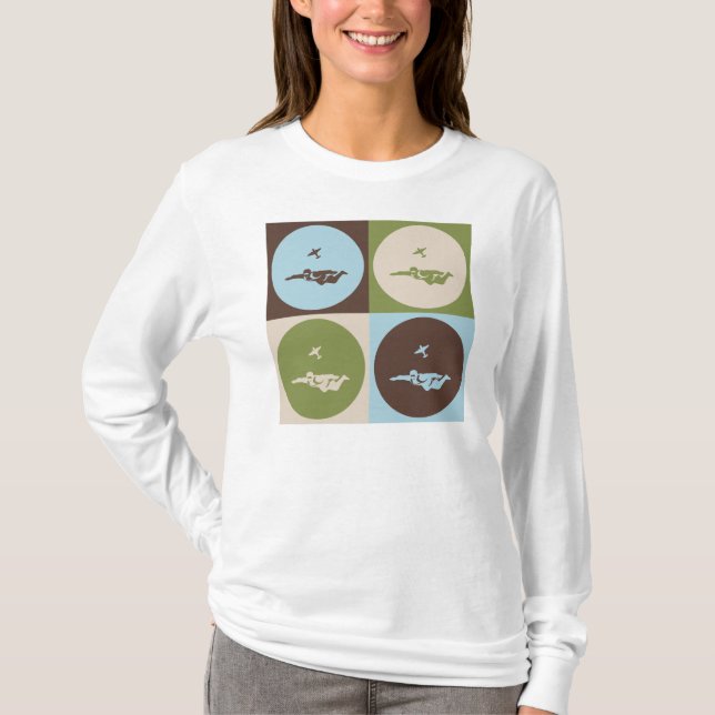 T-shirts Pop art Skydiving (Frente)