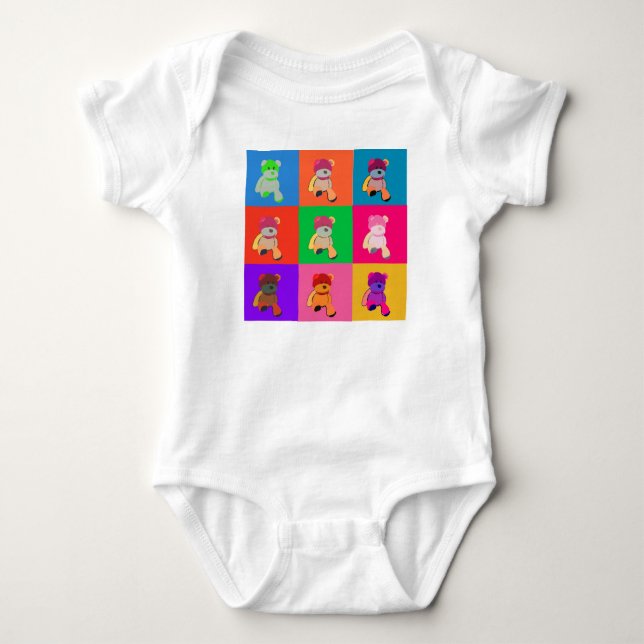 T-shirts Pop Art Teddy Bear Bear Bebê Bodô (Frente)