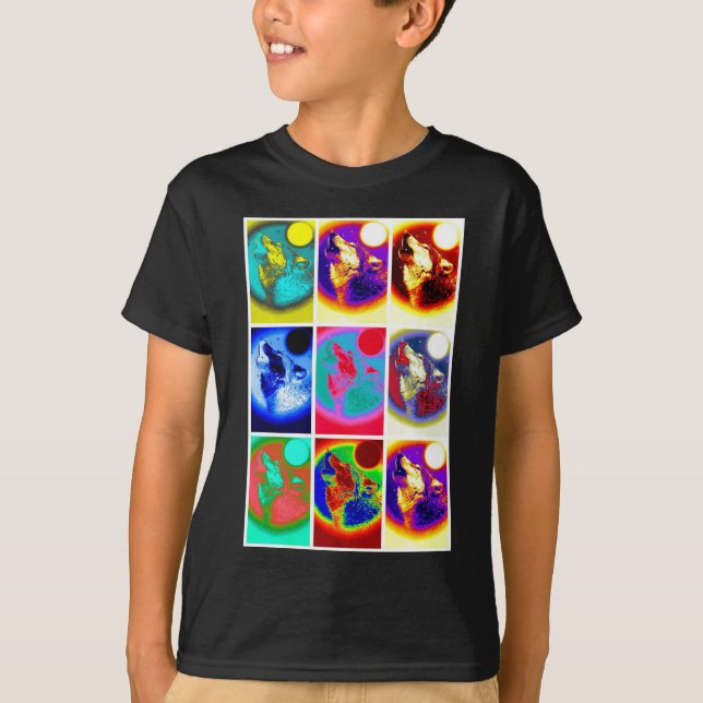 T-shirts Pop Art Wolf (Frente)