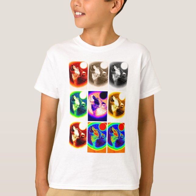 T-shirts Pop Art Wolf (Frente)