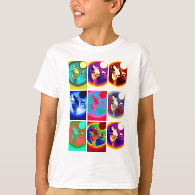 T-shirts Pop Art Wolf (Frente)