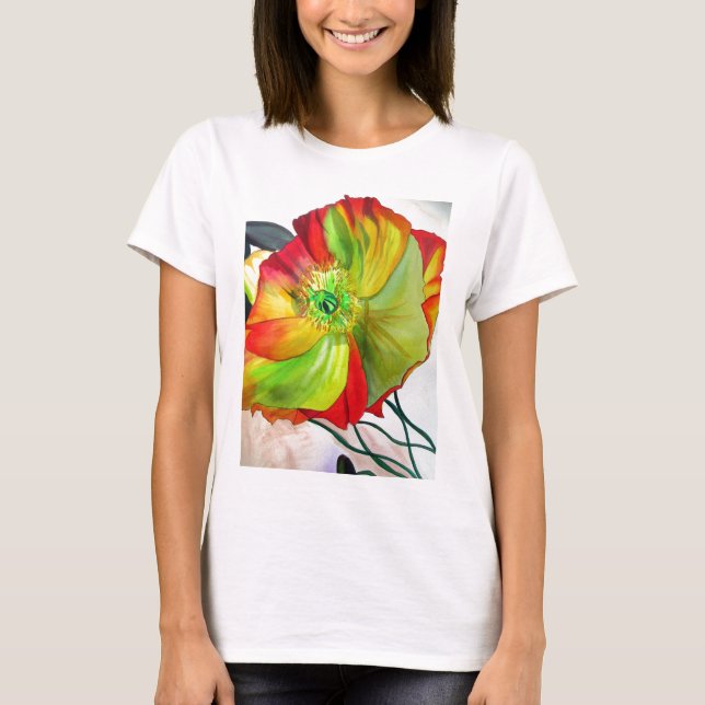 T-shirts Popy Art macro (Frente)