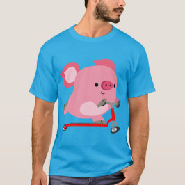 T-shirts Porco de desenho em Patinete