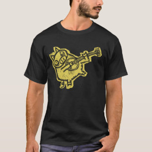 T-shirts Porco do banjo do Woodcut