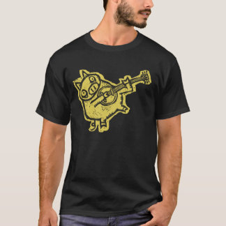 T-shirts Porco do banjo do Woodcut