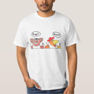 T-shirts Porco dos desenhos animados + Pequeno almoço da