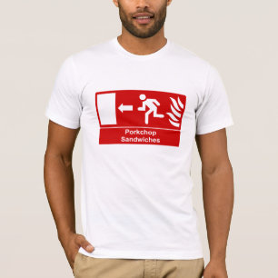 T-shirts Porkchop imprensa o sinal