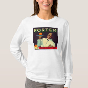 T-shirts Porteiro LabelPorterville alaranjado, CA