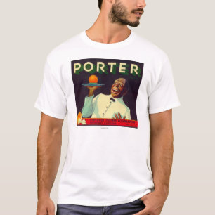 T-shirts Porteiro LabelPorterville alaranjado, CA